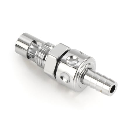 Kustom Tech, in-line fuel valve for S&S E/G carb. Chrome