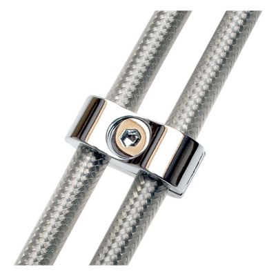 Motion Pro Motion Pro, throttle / idle cable clamp. Chrome, 7mm