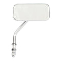 Small rectangular mirror. short stem, chrome