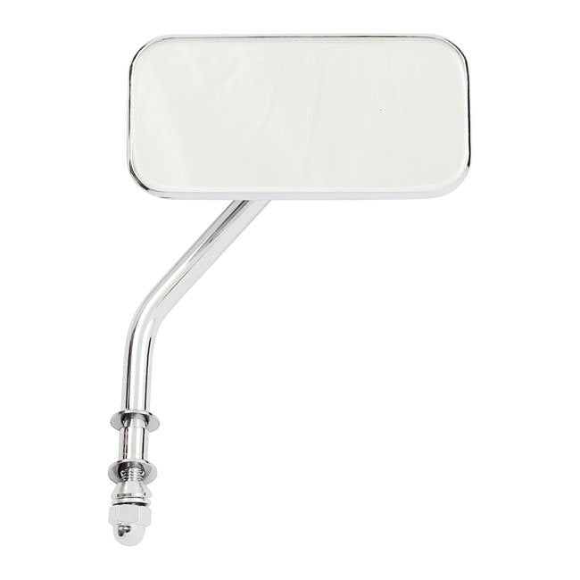 Small rectangular mirror. short stem, chrome