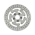 Brake rotor rear, drilled. Polished stainless steel - 901142