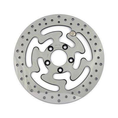 Brake rotor rear, drilled. Polished stainless steel - 901142