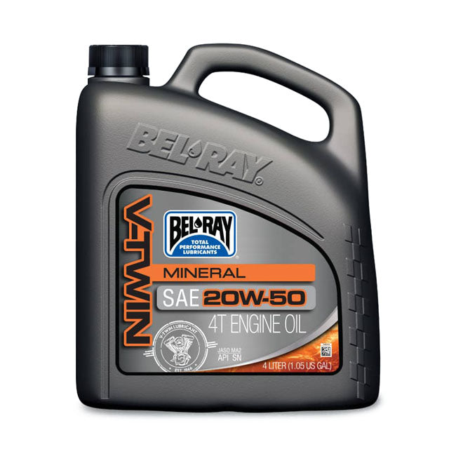Bel-Ray V-Twin mineral motor oil 20W50. 4L