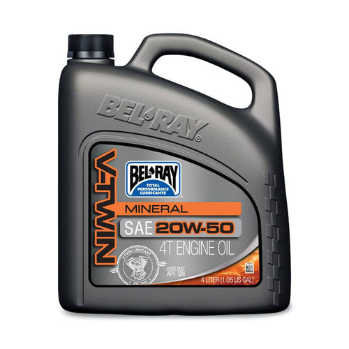 Bel-Ray V-Twin mineral motor oil 20W50. 4L