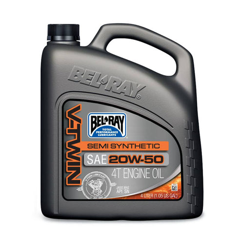 Bel-Ray V-Twin semi-synthetic motor oil 20W50. 4L