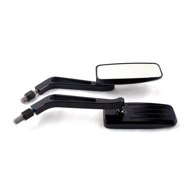 Black action mirror set. Blue tinted glass