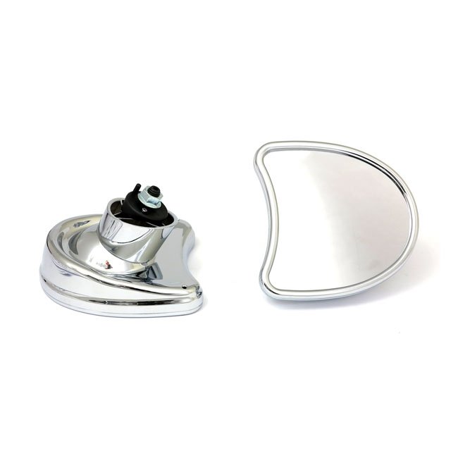 Touring fairing mount mirror kit. Single vision, chrome