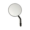 4" round custom mirror, left. Black