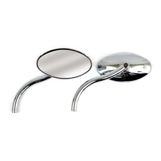 Oval mirror set, with styled stem