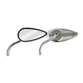 Retro teardrop mirror set. Chrome, radii round stem