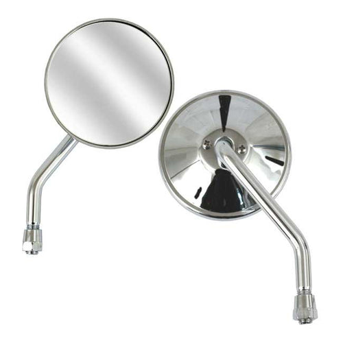 4" round custom mirror, right, 10mm. Chrome