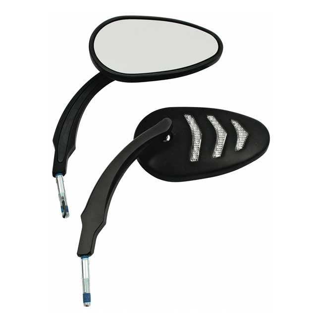 LED billet turn signal mirror set. Black