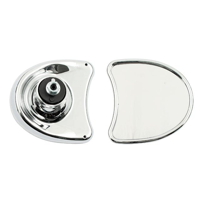 Touring fairing mount mirror kit. Single vision, chrome