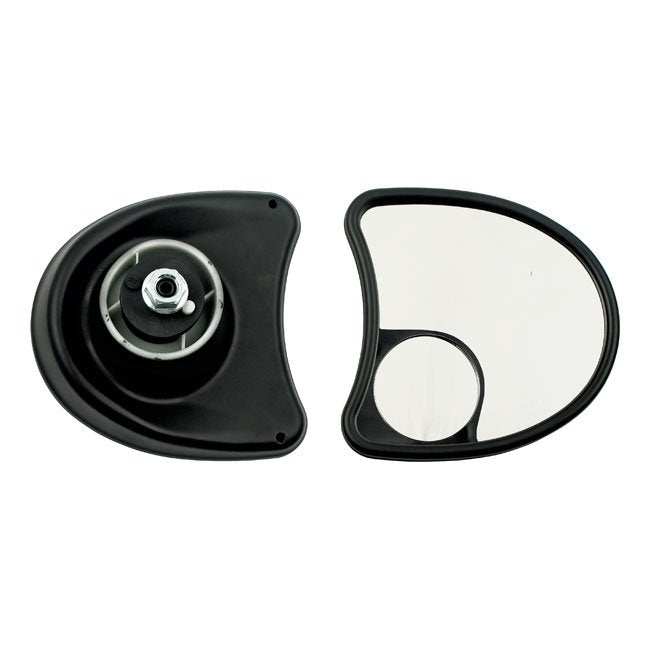 Touring fairing mount mirror kit. Dual vision, black