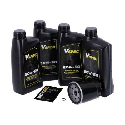VSpec / MCS engine oil service kit. 20W50 Synthetic – 86-98 FLT/Touring (NU)
