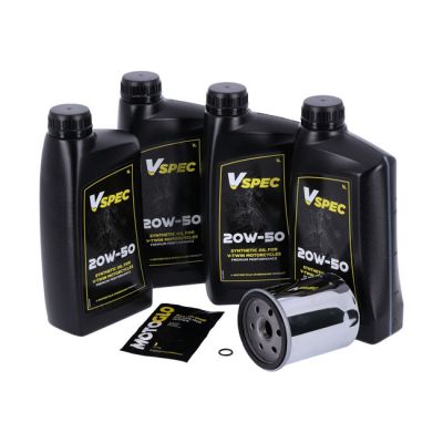 VSpec / MCS engine oil service kit. 20W50 Synthetic – 86-98 FLT/Touring (NU)