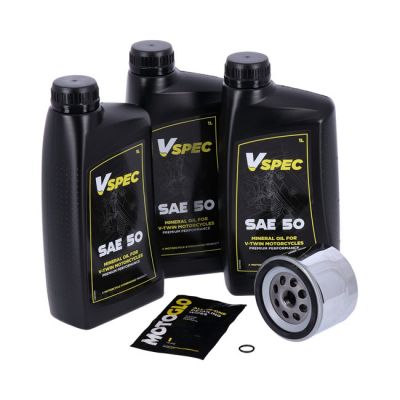 VSpec / MCS engine oil service kit. SAE 50 – 80-E84 XL Sportster (NU)