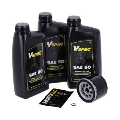 VSpec / MCS engine oil service kit. SAE 50 – 80-E84 XL Sportster (NU)