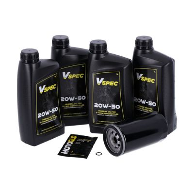 VSpec / MCS engine oil service kit. 20W50 Mineral – 91-98 Dyna (NU)