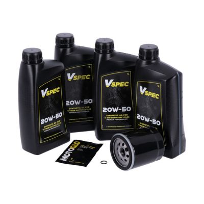 VSpec / MCS engine oil service kit. 20W50 Synthetic – 99-16 FLT/Touring; 09-16 Trike (NU)