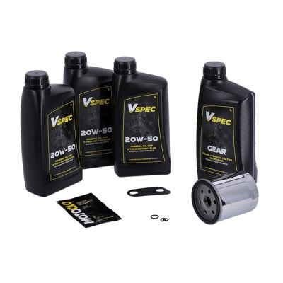 VSpec / MCS Big Oil service kit. Mineral. Chrome filter – 04-20 XL Sportster (NU)