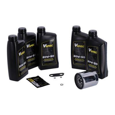 VSpec / MCS Big Oil service kit. Full synthetic. Chrome filter – 04-20 XL Sportster (NU)