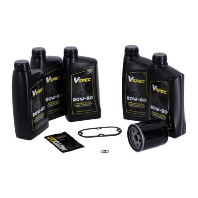 VSpec / MCS Big Oil service kit. Full synthetic. Black filter – 84-98 Evo Softail (NU)