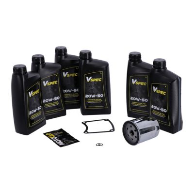 VSpec / MCS Big Oil service kit. Full synthetic. Chrome filter – 86-98 FLT/Touring (NU)