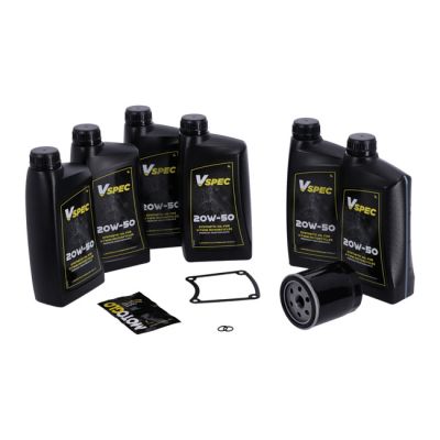 VSpec / MCS Big Oil service kit. Full synthetic. Black filter – 86-98 FLT/Touring (NU)