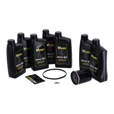 VSpec / MCS Big Oil service kit. Full synthetic. Black filter – 17-26 FLT/Touring; 17-26 Trikes