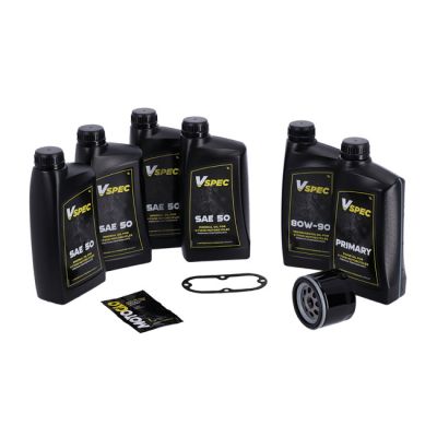 VSpec / MCS Big Oil service kit. Mineral SAE50. Black filter – L82-84 FL Shovel; 82-84 FX Shovel (NU)