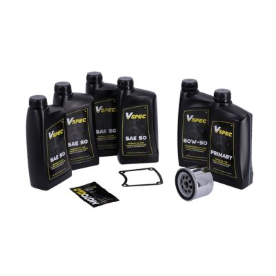 VSpec / MCS Big Oil service kit. Mineral SAE50. Chrome filter – 85-86 FXR (NU)
