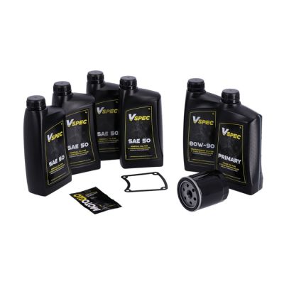 VSpec / MCS Big Oil service kit. Mineral SAE50. Black filter – 85-86 FXR (NU)