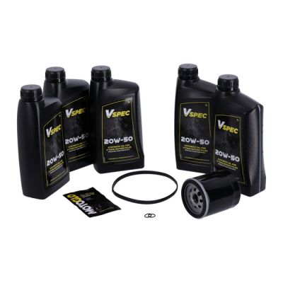 VSpec / MCS Big Oil service kit. Full synthetic. Black filter – 07-17 Softail; 06-17 Dyna (NU)