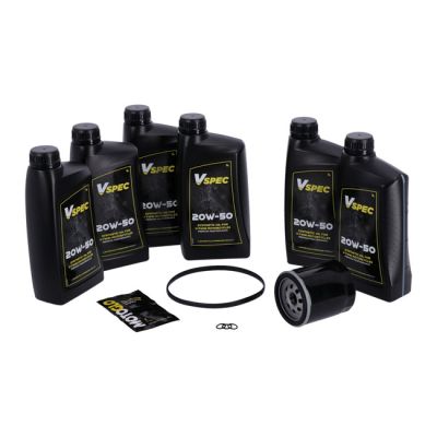 VSpec / MCS Big Oil service kit. Full synthetic. Black filter – 07-16 FLT/Touring; 09-16 Trike (NU)