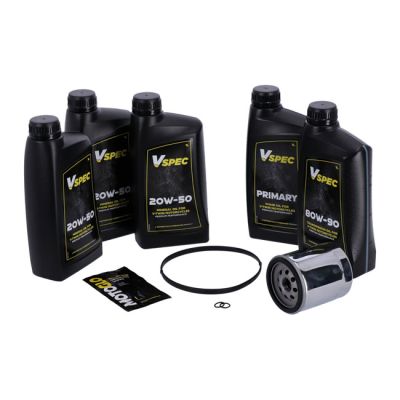 VSpec / MCS Big Oil service kit. Mineral. Chrome filter – 06-17 Dyna; 07-17 Softail (NU)