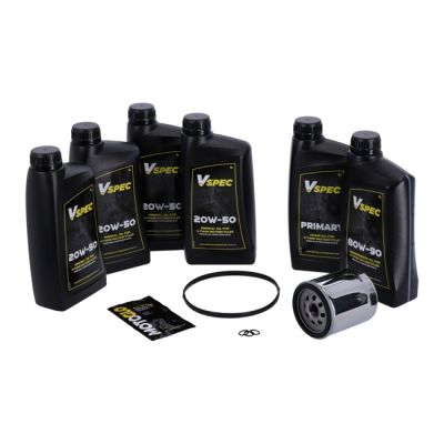 VSpec / MCS Big Oil service kit. Mineral. Chrome filter – 07-16 FLT/Touring; 09-16 Trike (NU)