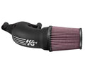 K&N Air Filter 984658 - AirCharger performance air cleaner sarja. musta CC logo - musta varustettu Contrast Cut K&N logo on intake tube. varustettu a musta cast aluminum 90ø intake